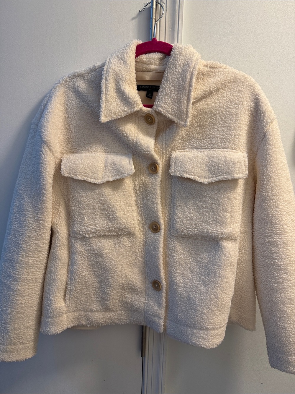 Banana Republic Off-White Teddy Sherpa Jacket